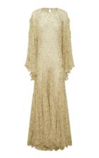 Lee Mathews Iris Crinkle Silk Flare Maxi Dress