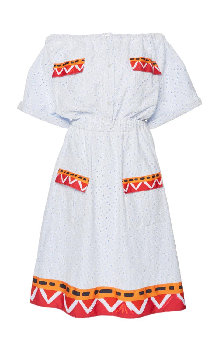 Stella Jean Off-the-shoulder Knee-length Dress