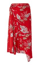 Paco Rabanne Asymmetric Floral-print Stretch-jersey Midi Skirt
