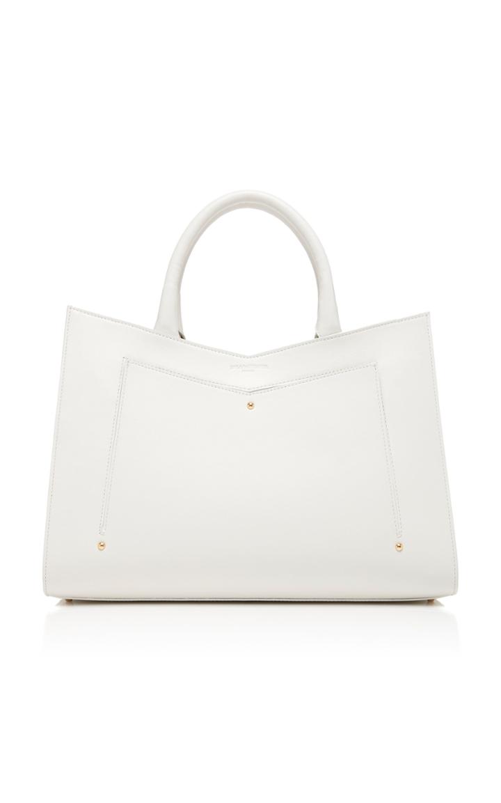 Sara Battaglia Plisse Leather Tote