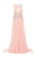 Moda Operandi Zuhair Murad Sequined Cape Organza Maxi Dress Size: 32