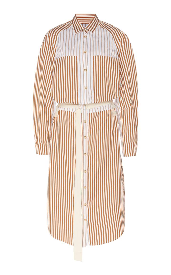 Lee Mathews Jamie Contrast-stripe Cotton Shirt Dress