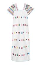 Pippa Holt White Color Blocked Cotton Midi Caftan