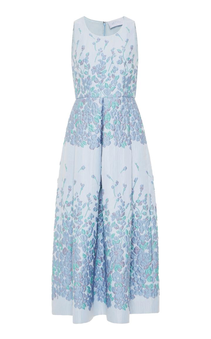 Luisa Beccaria Floral Brocade A-line Midi Dress