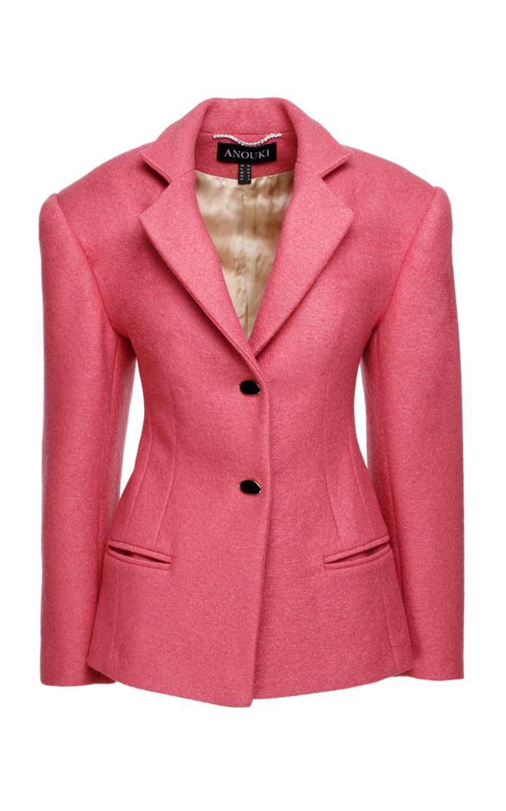 Anouki Structured Notched Lapel Wool Blazer