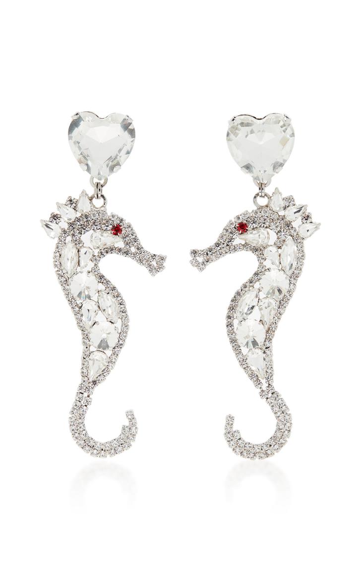 Alessandra Rich Crystal Seahorse Earrings