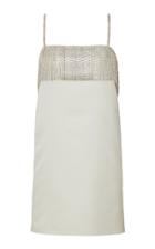 Mach & Mach Silver Crystals Fringe Mini Dress