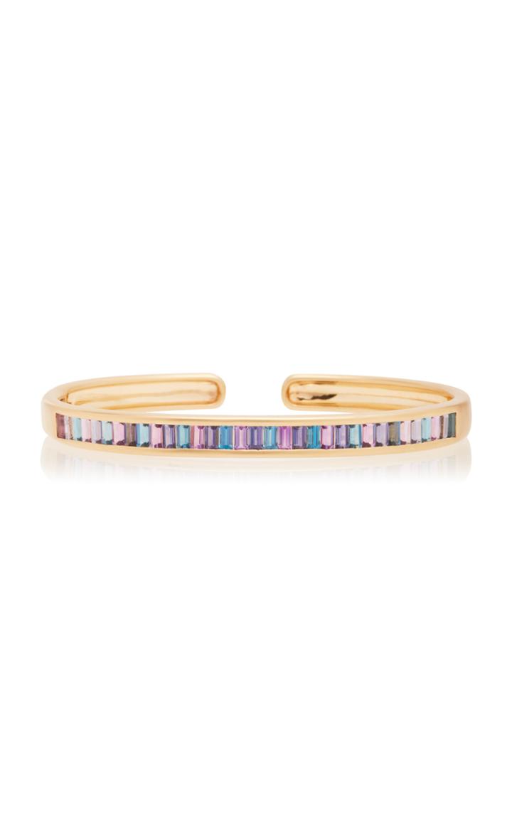 Moda Operandi Jane Taylor Cirque Wide Hinged Oval Cuff With Vertical Baguettes