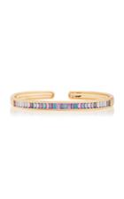 Moda Operandi Jane Taylor Cirque Wide Hinged Oval Cuff With Vertical Baguettes