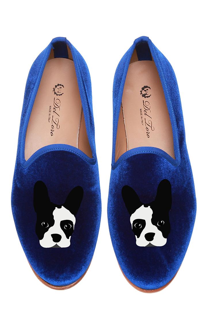 Del Toro Black And White Frenchie Slipper