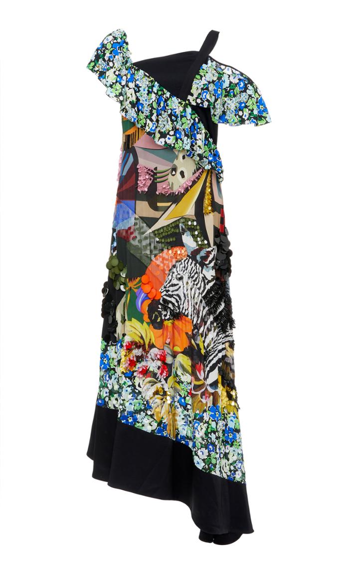 Mary Katrantzou Carmen One Shoulder Dress