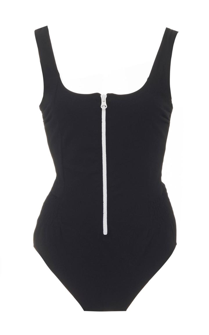 Ganni Recycled Crisp Contrast Zip Up One Piece