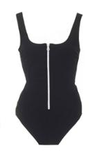 Ganni Recycled Crisp Contrast Zip Up One Piece
