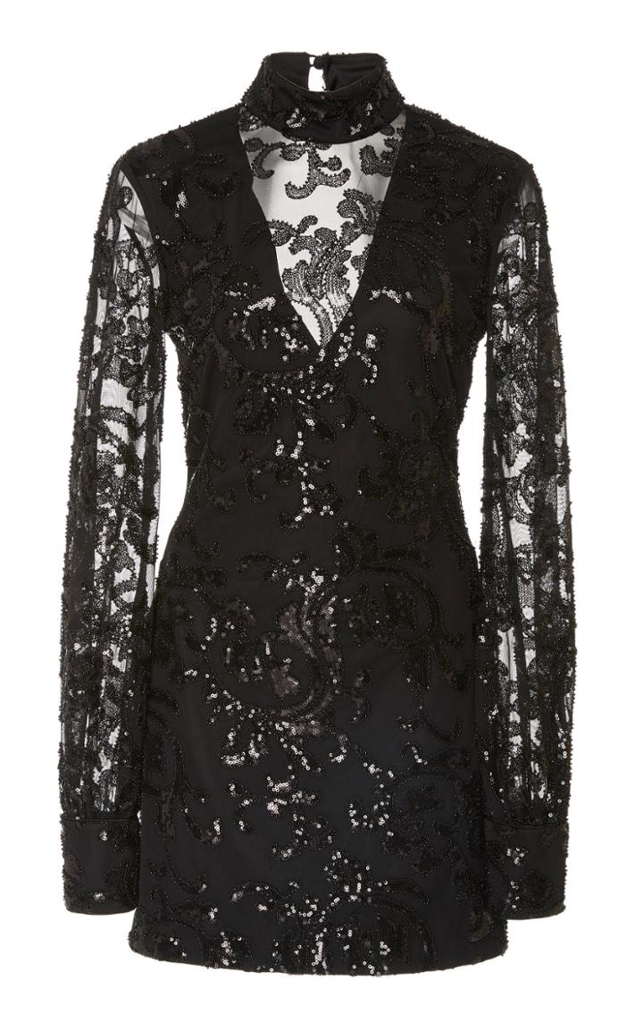 Alexis Franciska Metallic Embroidered Mini Dress