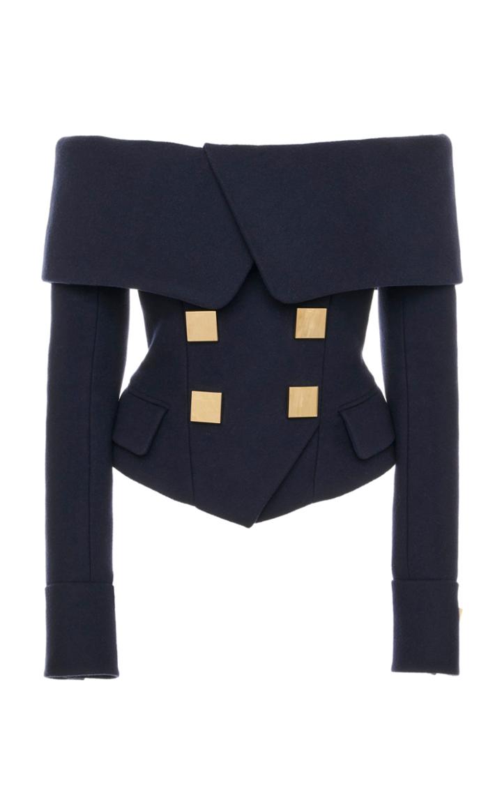 Moda Operandi Balmain Off-the-shoulder Cady Jacket