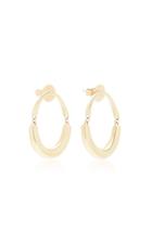 Rush Jewelry Design 18k Yellow Gold Signature Swinging Oval Hoop Earri