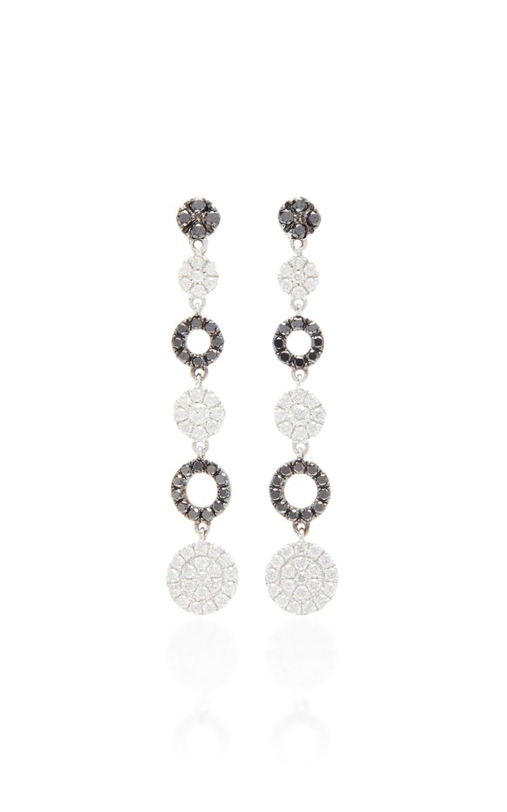 Graziela 18k White Gold Black And White Diamond Earrings