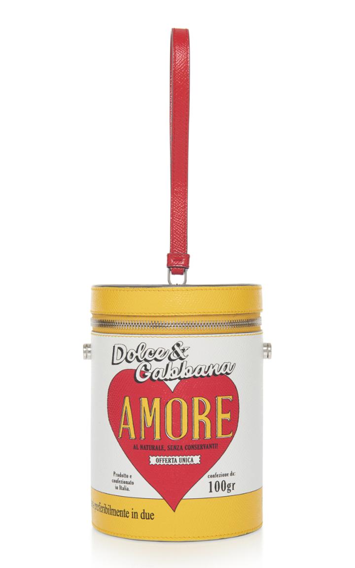Dolce & Gabbana Printed Leather Wristlet Bag