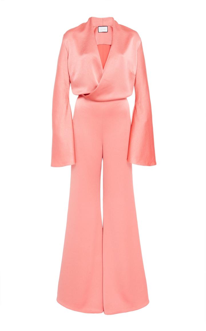 Alexis Raine Flared Duchess Satin Jumpsuit