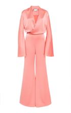 Alexis Raine Flared Duchess Satin Jumpsuit