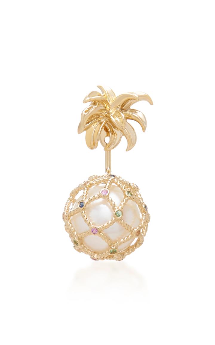 Yvonne Leon 18k Gold Caged Pearl Single Earring