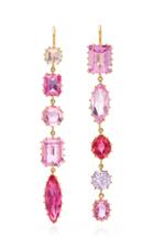 Renee Lewis Antique Pink Tourmaline Sapphire And Ruby Waterfall Earrings