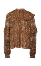 Ulla Johnson Eleni Printed Silk Blned Top Size: 10