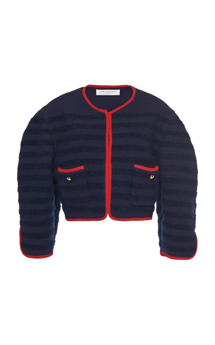 Philosophy Di Lorenzo Serafini Contrast-trim Boucl Cropped Jacket