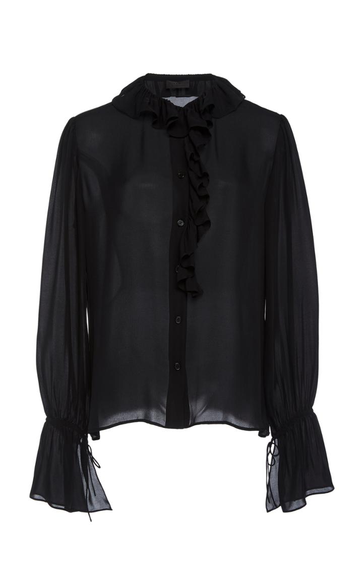 Nili Lotan Cicily Ruffled Silk Shirt