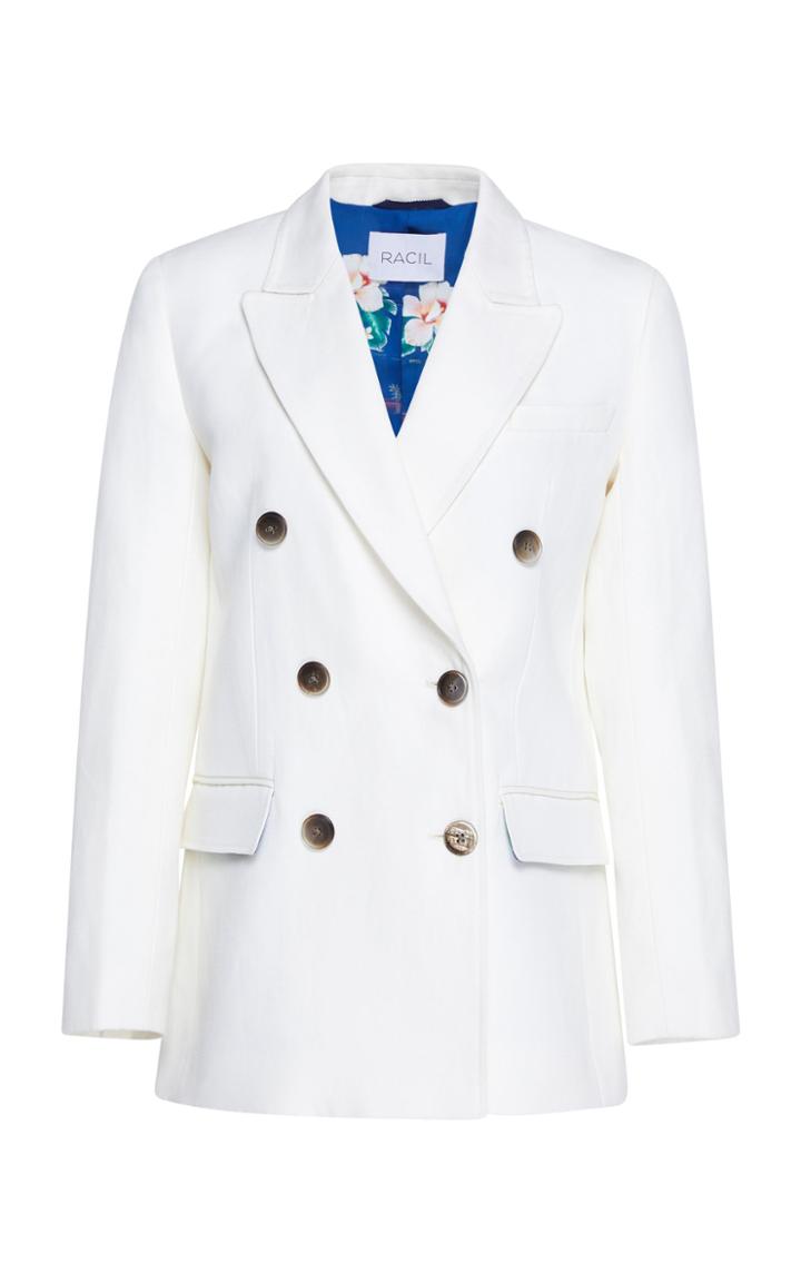 Racil Harry Double Breasted Cotton And Linen Blazer