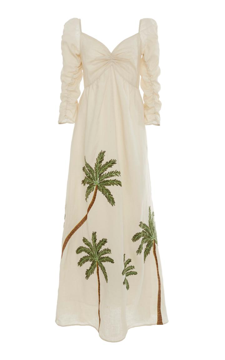 Agua By Agua Bendita America Linen Palm Dress