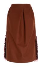 Rochas Embellished Wool-blend Boucle Skirt Size: 38