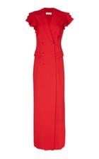 Michael Kors Collection Ruffled Double-breasted Crepe Blazer Gown