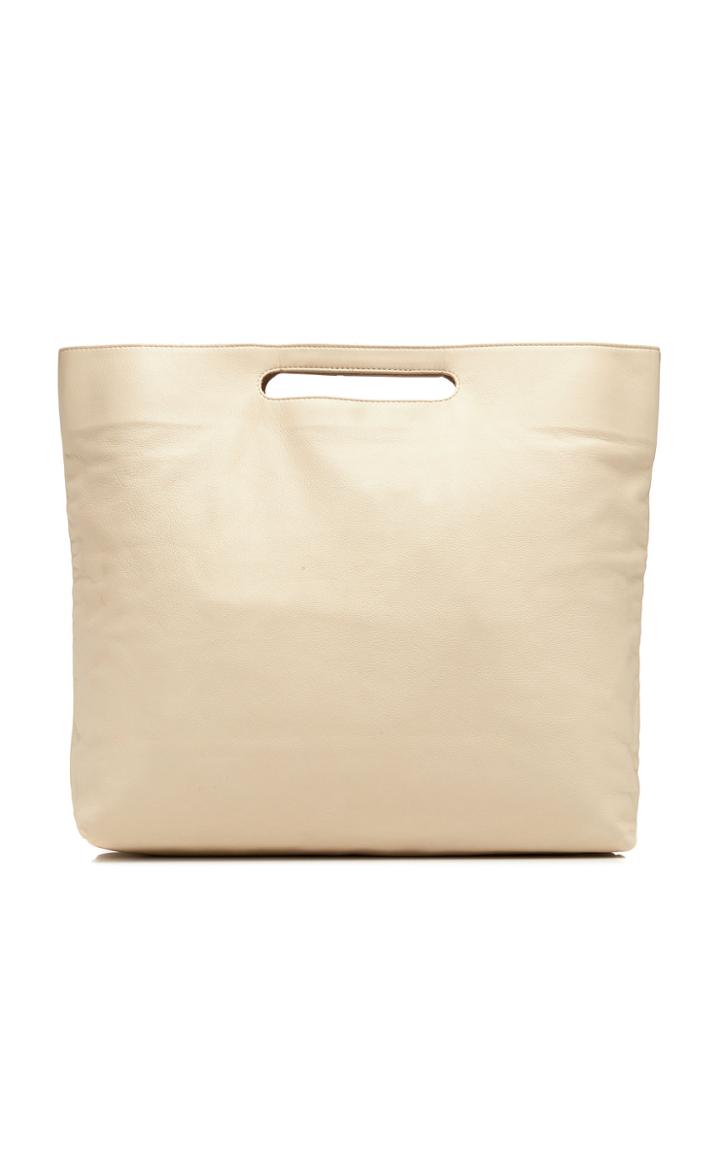 Modern Weaving Slouch Foldover Leather Clutch