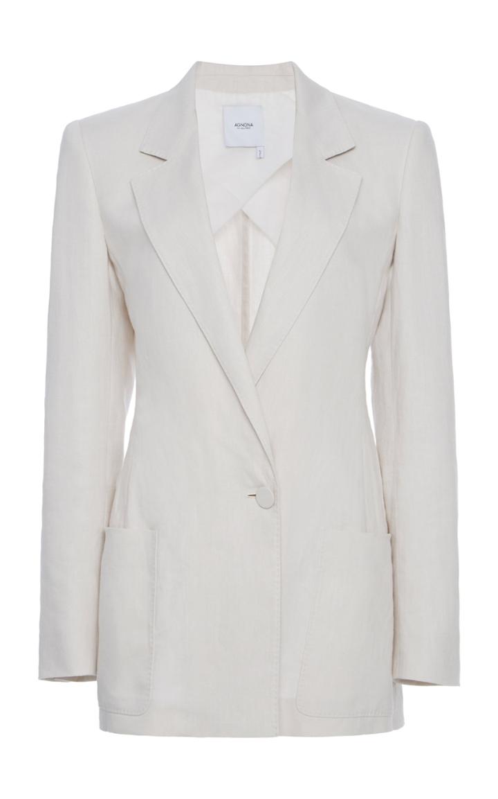 Moda Operandi Agnona Linen-cotton Twill Blazer Size: 38