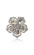 Nina Runsdorf 18k Gold And Diamond Flower Ring