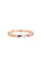 Suzanne Kalan 18k Rose Gold Diamond And Baguette Thin Eternity Band