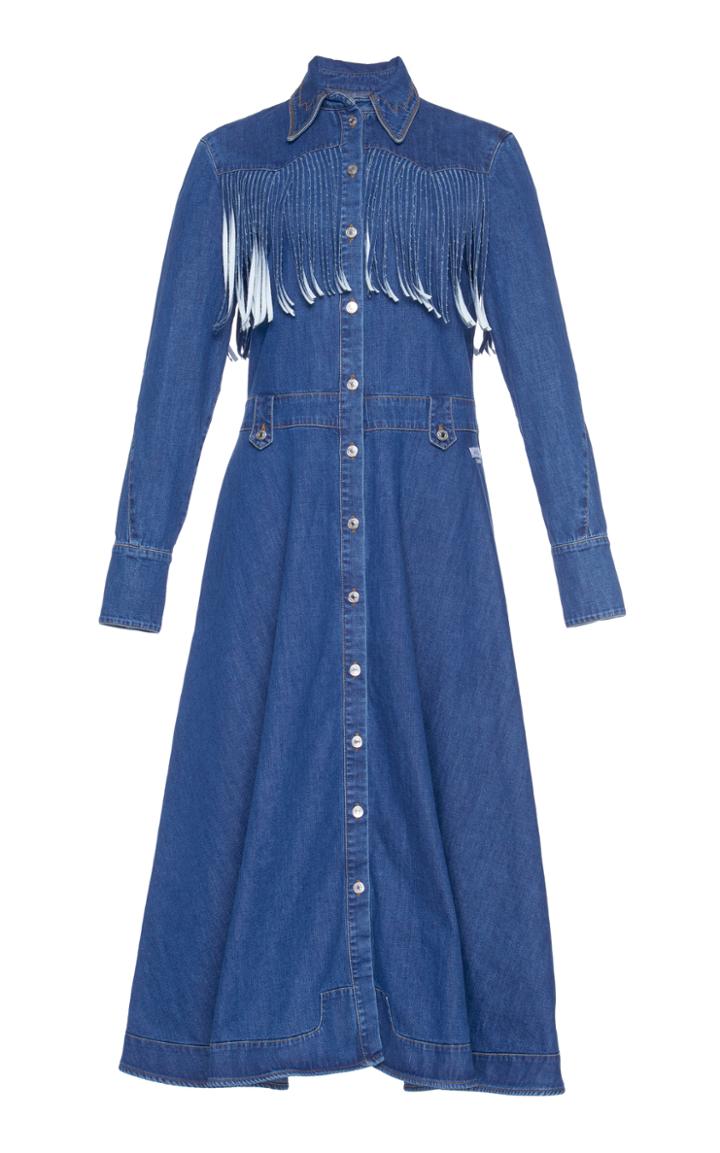Msgm Fringe Denim Dress