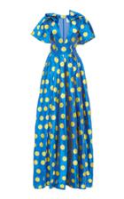 Carolina Herrera Polka Dot Puff Sleeve Gown