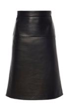 Prada Leather Midi Skirt