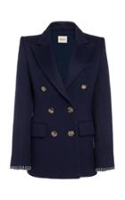 Khaite Darla Contrast-stitched Wool-blend Blazer