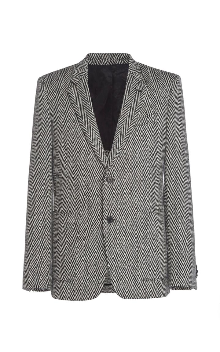 Ami Herringbone Wool Blazer