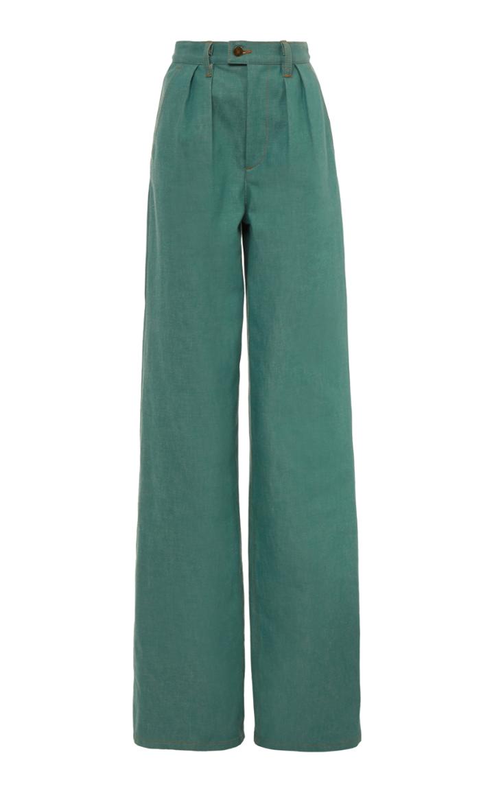 Moda Operandi Marc Jacobs Pleated Cotton Tailored Straight-leg Jeans Size: 0