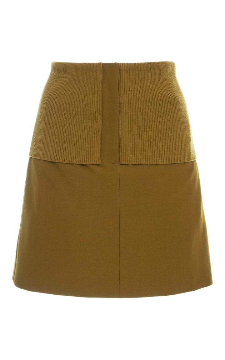 Tibi Mini Skirt With Ribbed Knit Waist