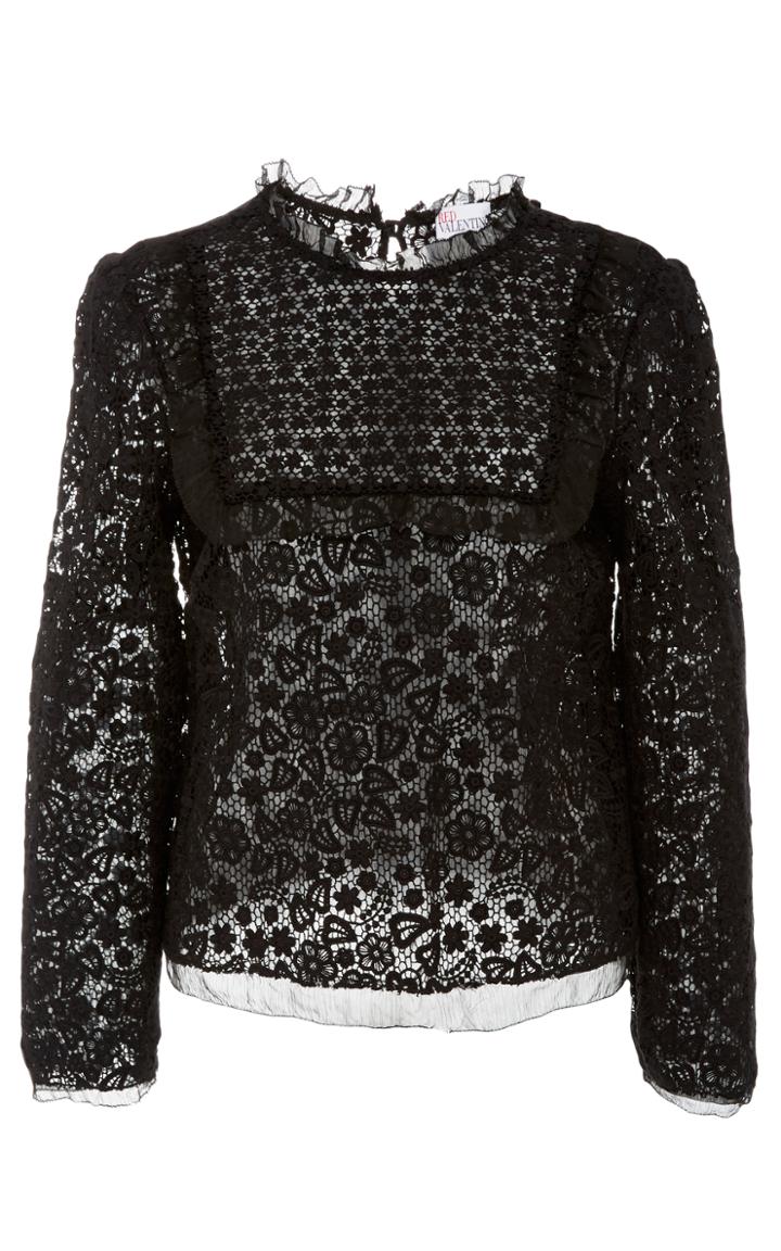 Red Valentino Macram Long Sleeve Top