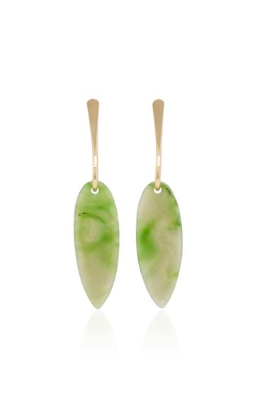 Moda Operandi Lisa Eisner Green Jade Slender Spear Earrings