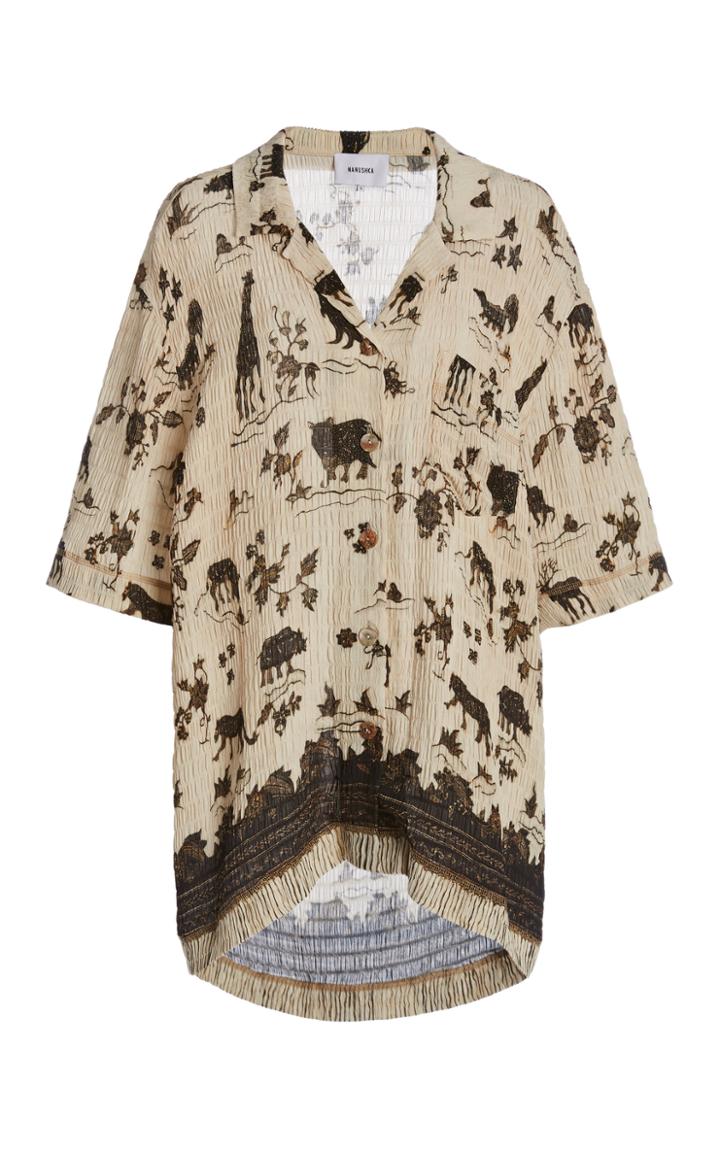 Nanushka Naraz Oversized Printed Crepe Top