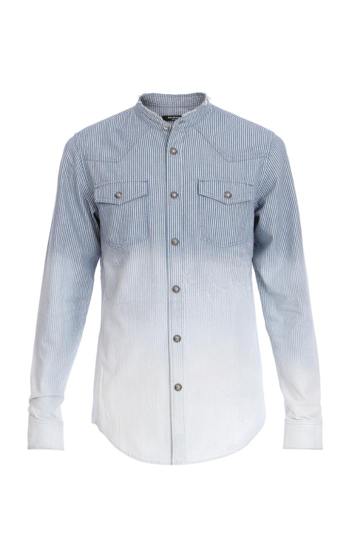 Balmain Gradient-dyed Cotton Denim Shirt