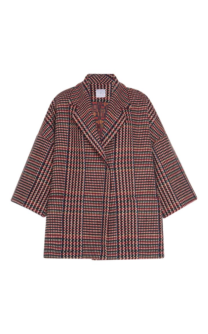 Stella Jean Plaid Cropped Sleeve Jacket