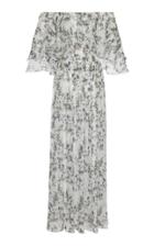 Blumarine Off The Shoulder Floral Gown